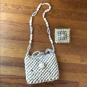 Vintage shell bag with change purse